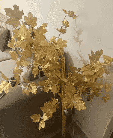 Golden artificial tree
