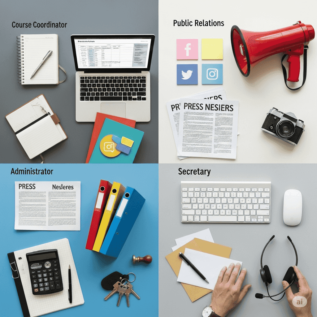 I am looking for a job as a course coordinator, secretary and office work