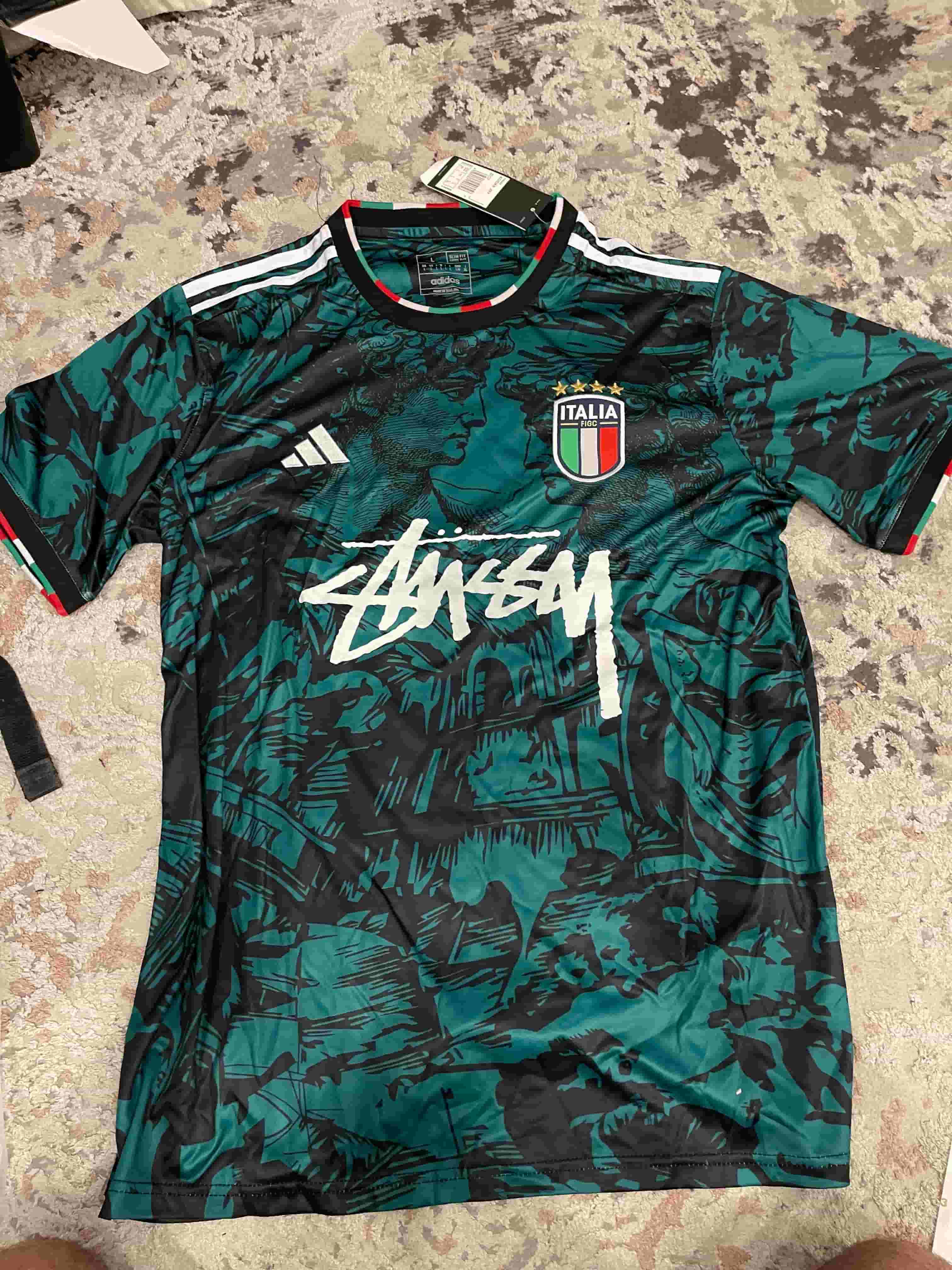 stussy X italy football shirt