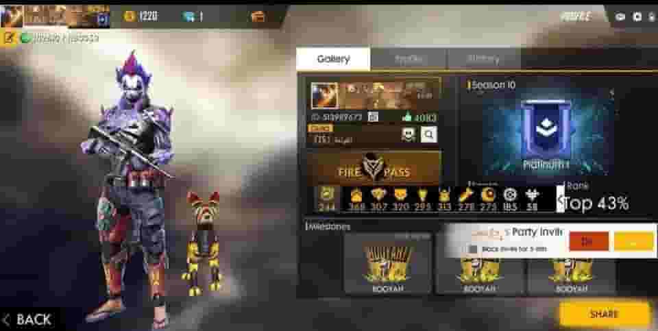 Free fire account for sale