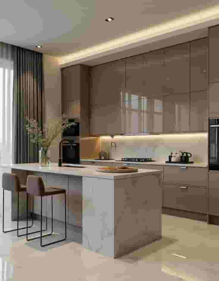 تفصيل مطابخ مودرن المنيوم وخشب