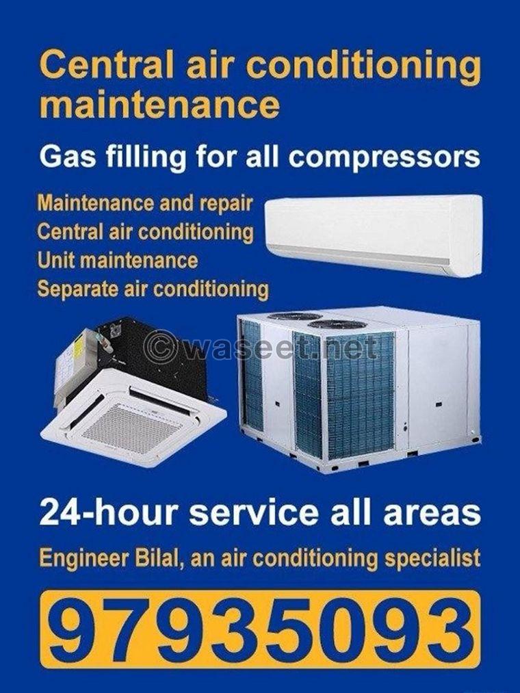 Repair of central air conditioning and units	 0