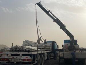 Rent a lorry crane for roofs 