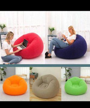 A picnic chair that is inflated using air 