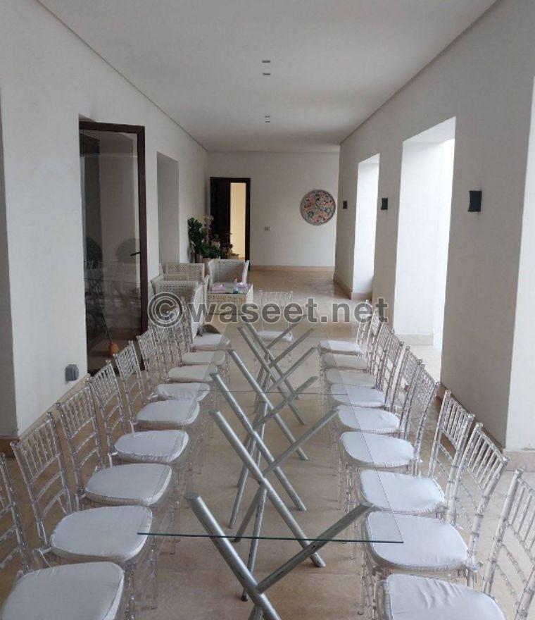 Installing wedding decorations and renting tables and chairs  5