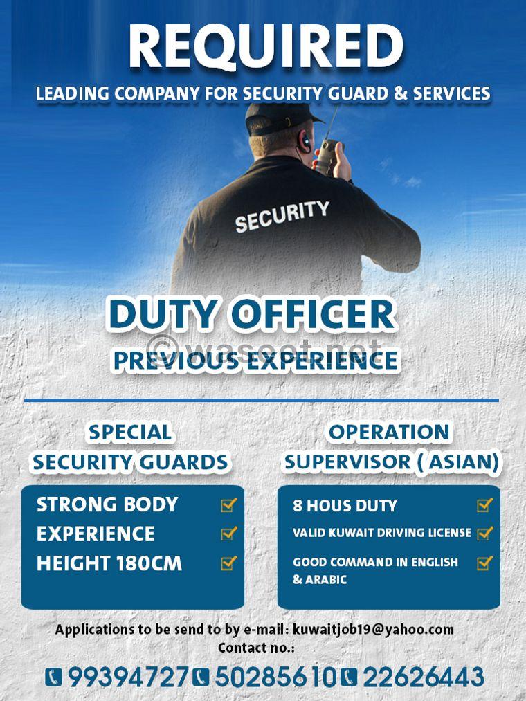 It is required for a leading guard company in the security field 1