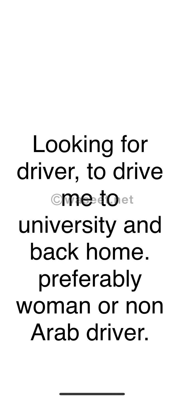 I am looking for an urgent driver 0