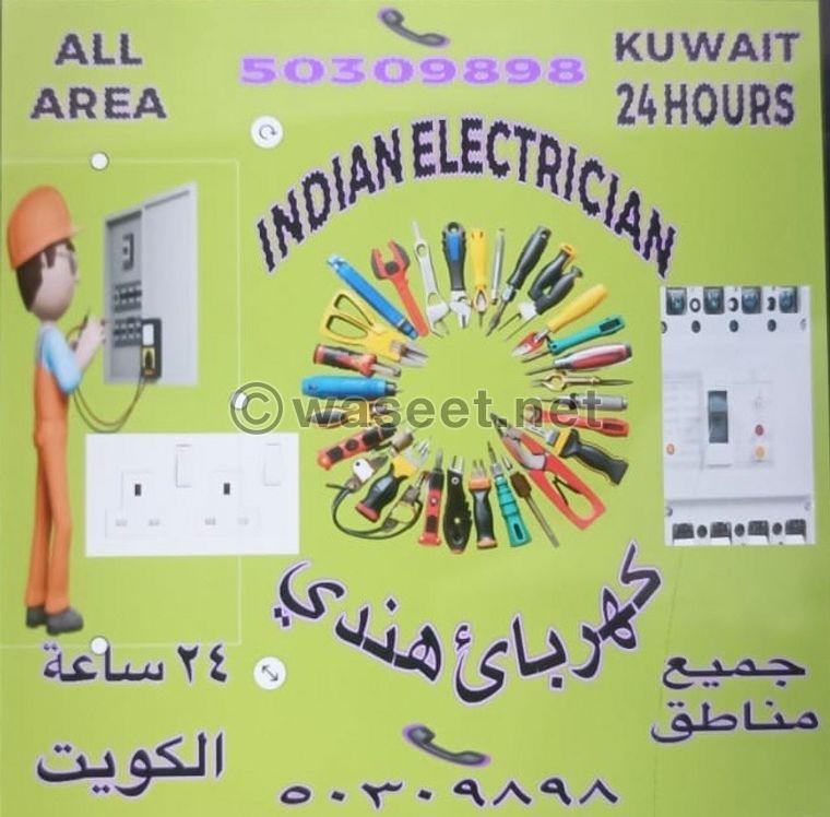 Indian electrician for all electrical works 24 hours 0