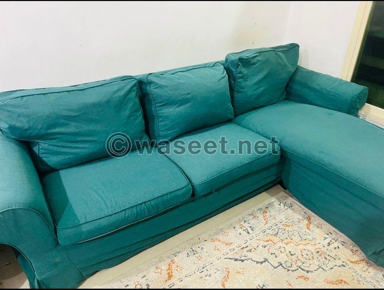  Ikea sofa with chaise longue 1