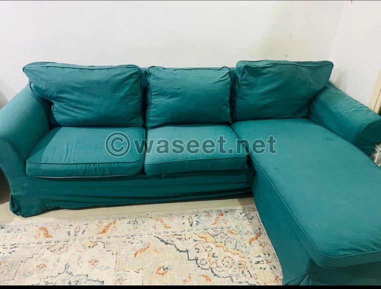  Ikea sofa with chaise longue 0