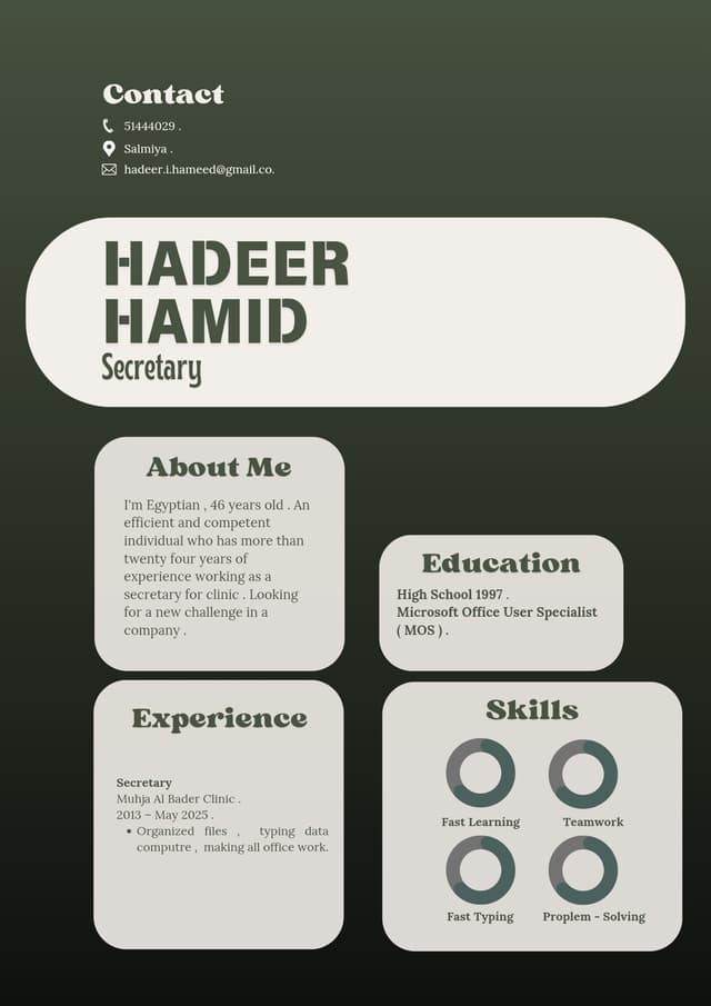 I am looking for a job in secretarial