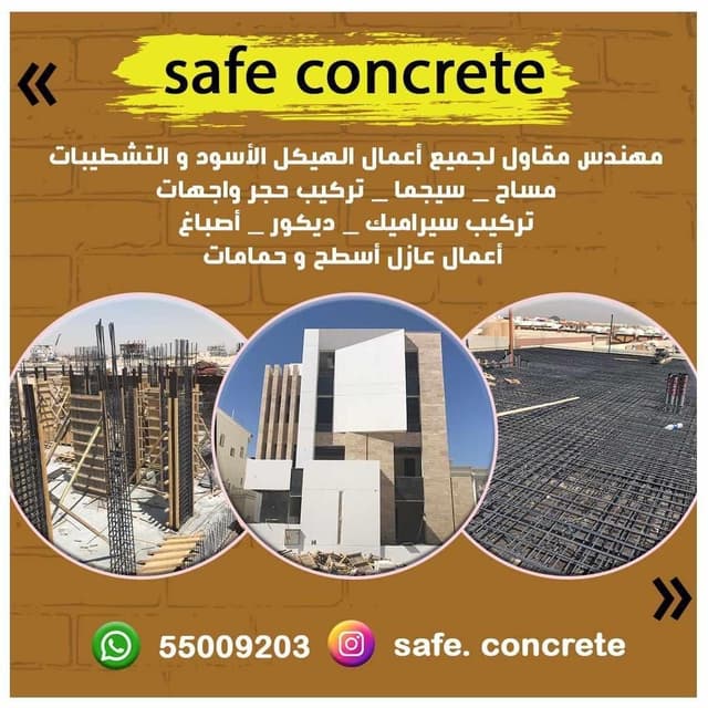 Contractor engineer for all construction works of black structure and finishes