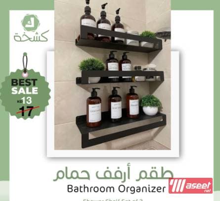 A set of shelves for a bathroom organizer  3
