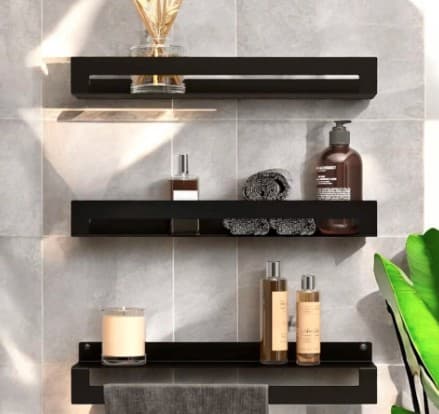 A set of shelves for a bathroom organizer  0