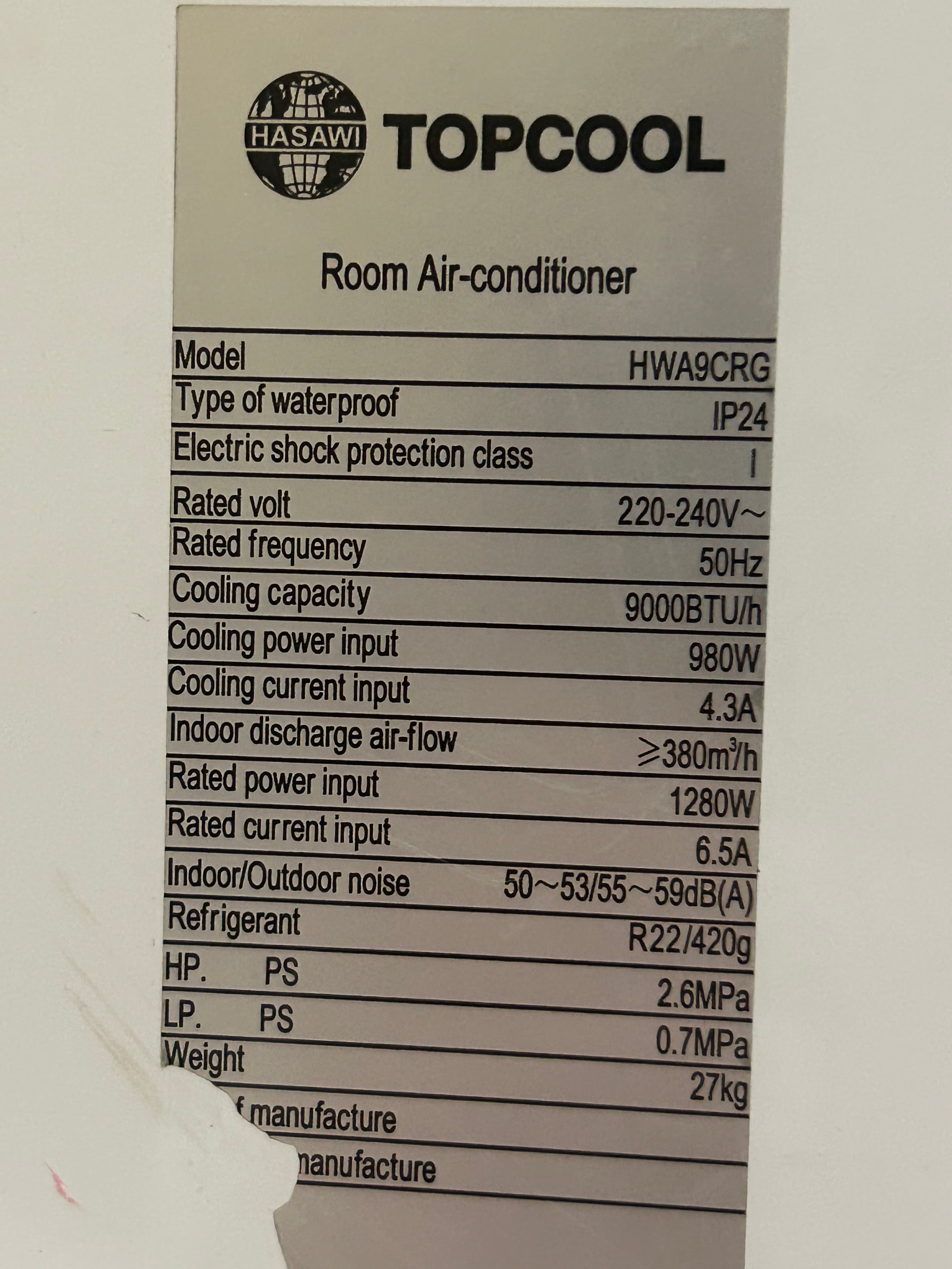 Window air conditioner (TOP COOL) 2