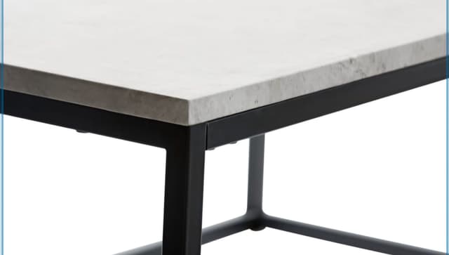 Modern mid-size coffee table in gray, black concrete