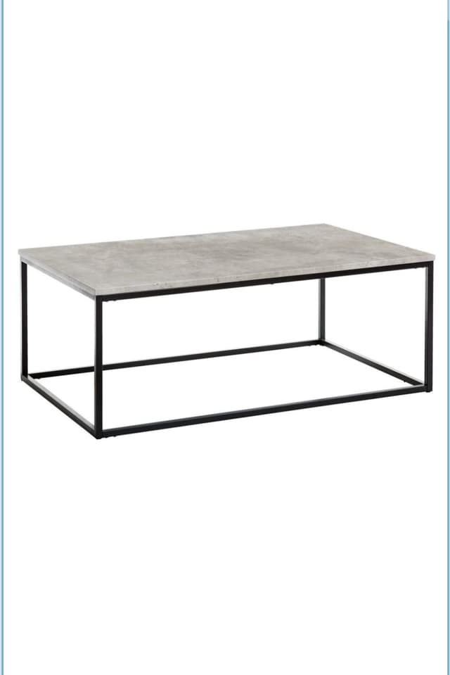 Modern mid-size coffee table in gray, black concrete