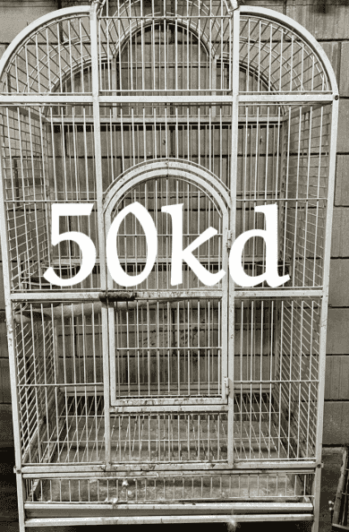 A set of cages for birds A set of cages for birds